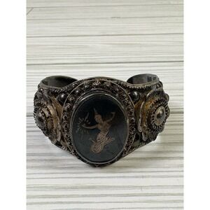 Vintage Siam Sterling Silver Cuff Bracelet Read Description